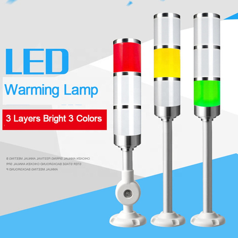 Machine Light LED 3 Colors Indicator 24V 220V Warning Light Workshop Machine Signal Buzzer Caution Sound Alarm Light